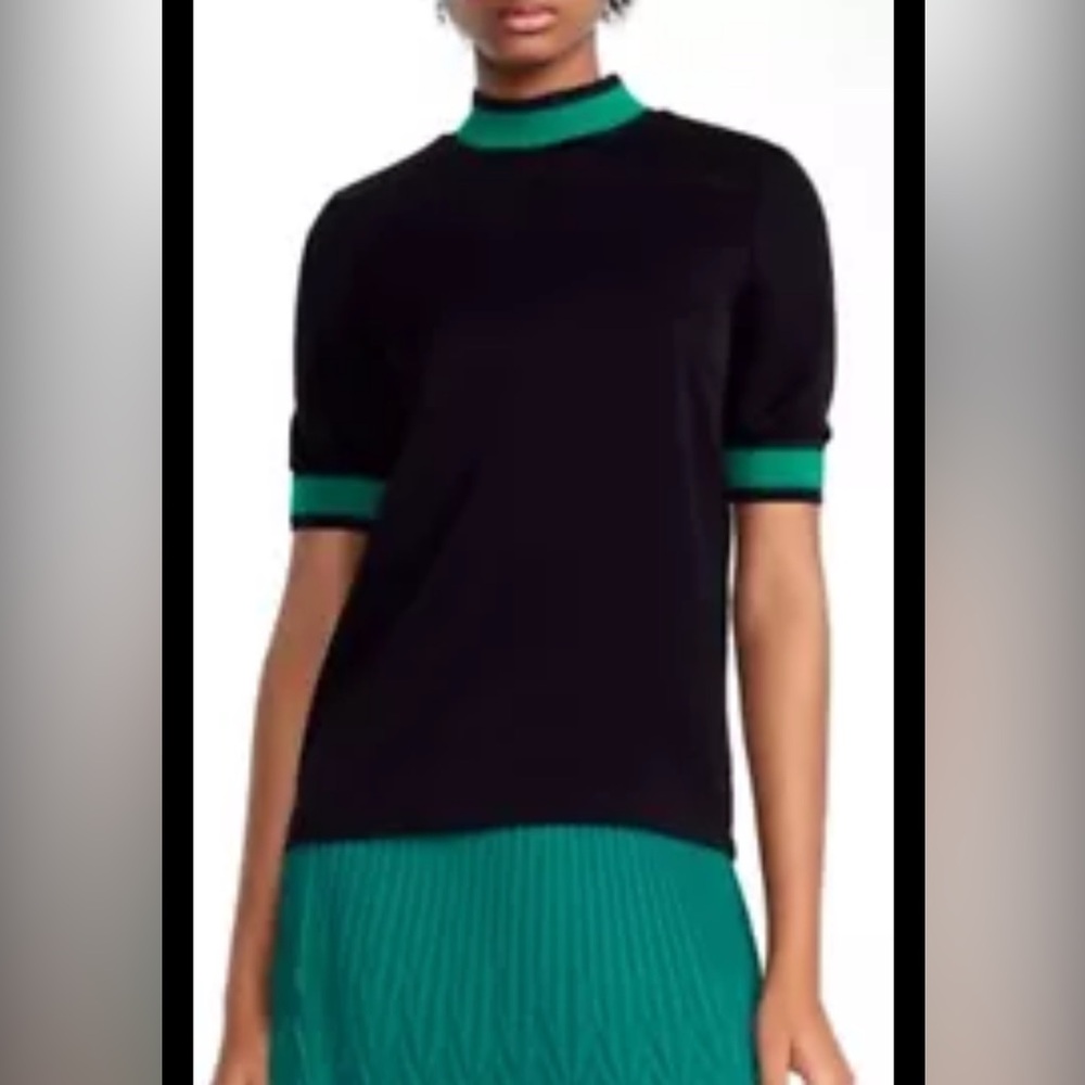 Maje Limajor Striped Ribbed Trim Top sz 1 usa s